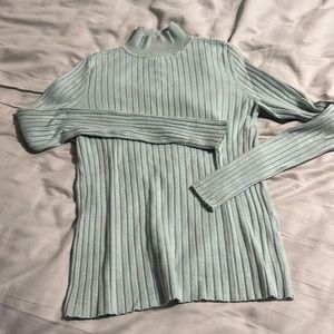 BNWOT Tristan Blue Ribbed LS Turtleneck